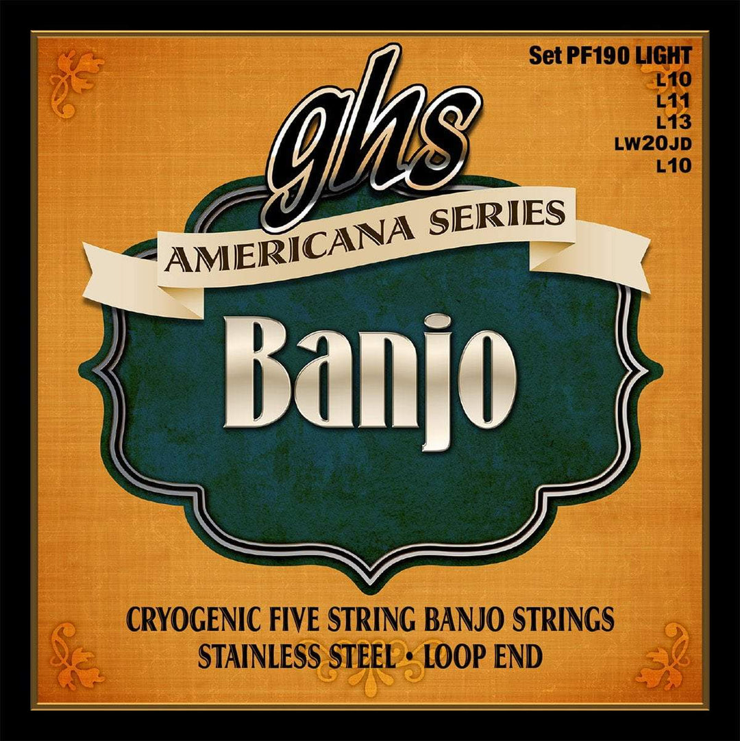 GHS Americana Banjo Cryogenic Stainless Steel, .010 - .020, PF190 GHS Banjo Strings