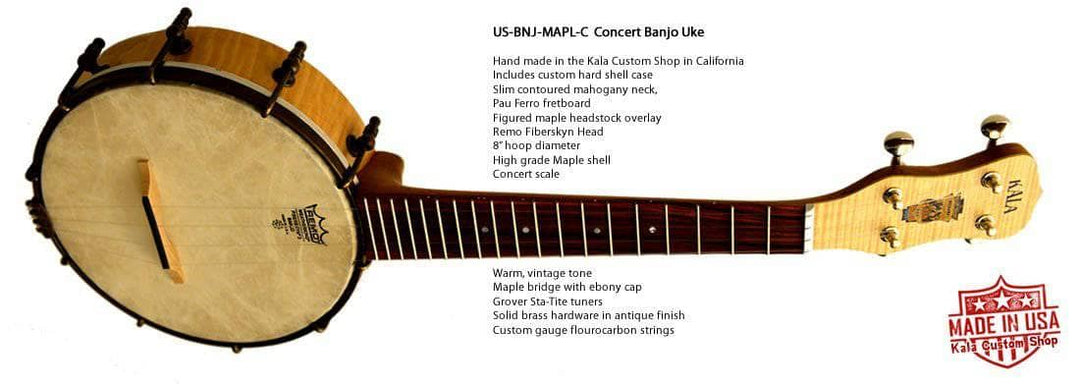Kala Banjo Ukulele Concert Maple: US-BNJ-MAPL-C Kala Banjo Ukulele