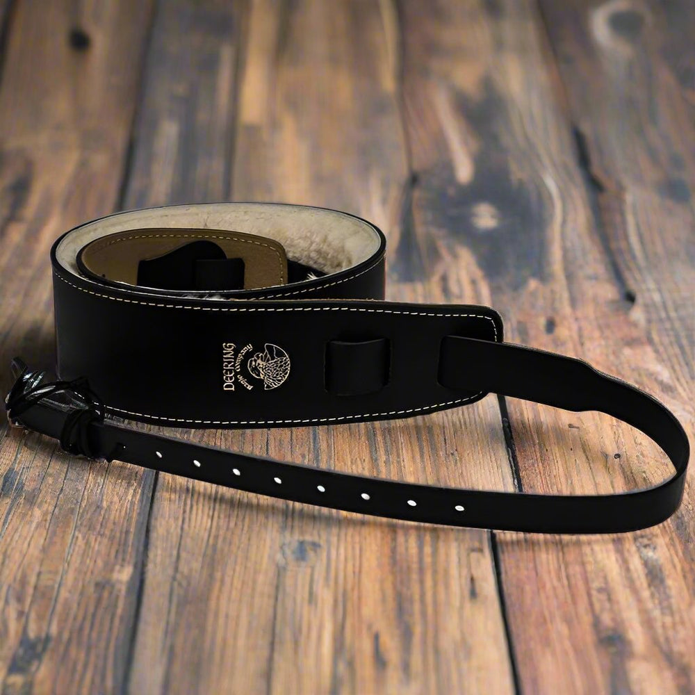 Black Leather Banjo Strap