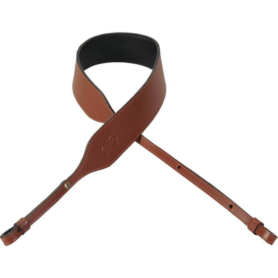 Levy Leather Banjo Strap With Garment Leather Backing -PMB32NS Levy's Leathers Banjo Straps Walnut