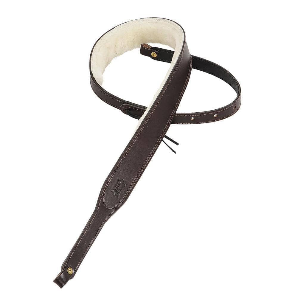 Levy Leather Banjo Strap With Sheepskin Lining PMB42 Levy's Leathers Banjo Straps Dark Brown