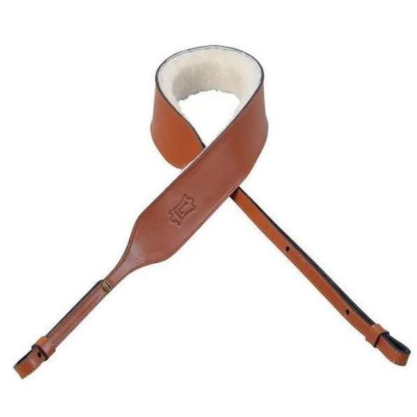 Levy's Leather Dark Brown Sheepskin Padded Banjo Strap (PMB32) Levy's Leathers Banjo Straps