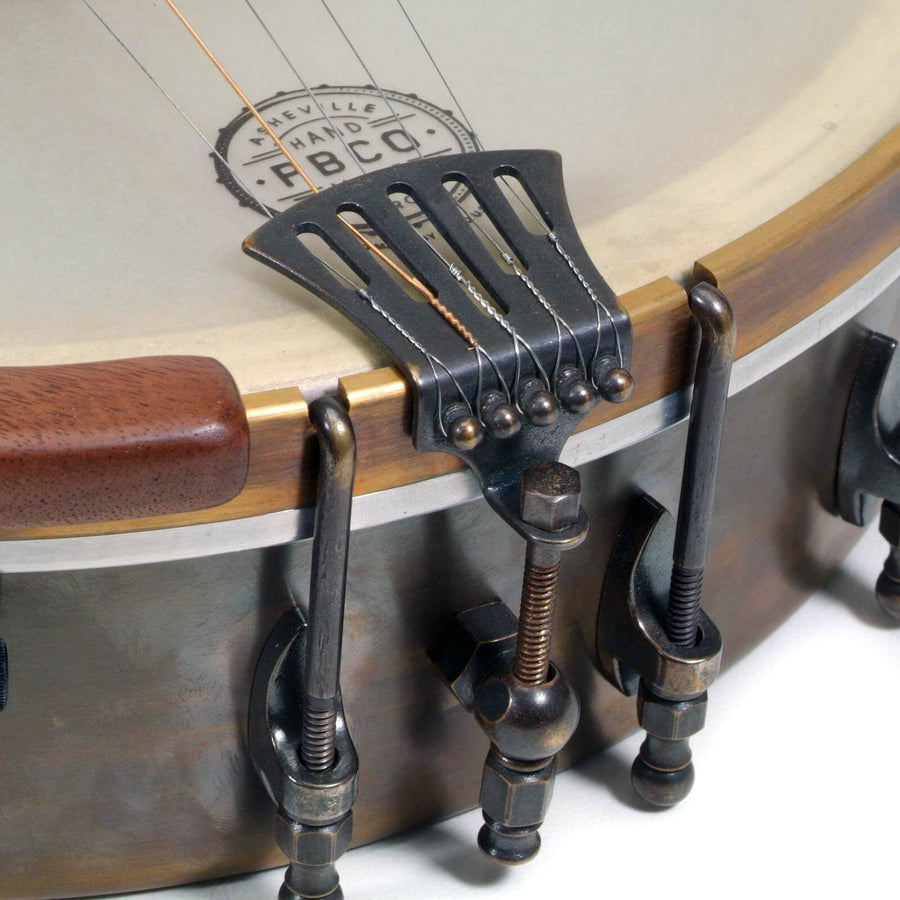 Pisgah Hawk Tail Old-Time Banjo Tailpiece - Antique Brass Pisgah Banjo Part